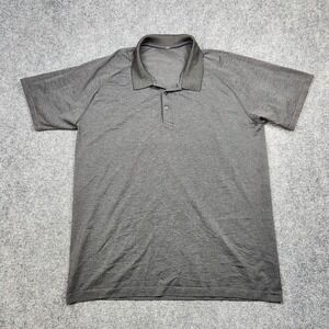Lululemon Polo Shirt Mens‎ XXL Gray Short Sleeve Athletic Golf Performance Top